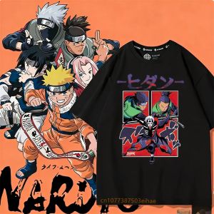 Bandai | New Naruto Anime Printed T-shirt Hip Hop Street Dress Japan 2026 Harajuku Cotton T-shirt Mens and Womens Kids Short Sleeves