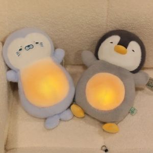 Kawaii Glowing LED Sea Lion Plush Toys Lovely Luminous Animal Penguin Pillow Stuffed Dolls for Children Kids Gifts 30CM