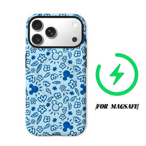 BILIBILI | Blue Doodle Phone Case for iPhone 18 17 16 15 14 13 12 11 Air Pro Max Plus Double-layer Cover