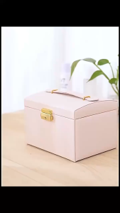 3 layers Jewelry Box Jewellery Organiser Hardware Large Capacity Jewellery Box Organiser Earring Organiser Leather Box With mirror