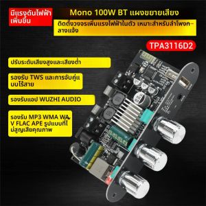 ZK-1001U DC 9-24V โมโน 100W บลูทูธแอมพลิฟายเออร์บอร์ดโมดูลรองรับการควบคุมแอพ TPA3116D2 ชิปเครื่องขยายเสียง
