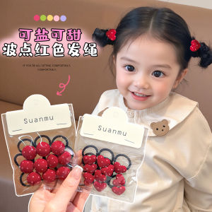 High Elasticity Childrens Hair Ties Girls Red Heart Shaped Hair Bands Non Damaging Thumb Hair Ties for Little Girls Hair Accessories