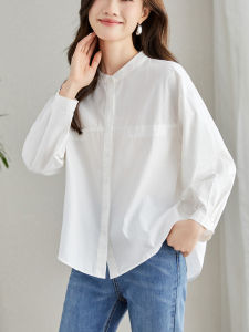 Spring Autumn 2025 Korean Style Long Sleeve Casual Shirt Design Sense Small Audience Turn Collar Loose Personality Top