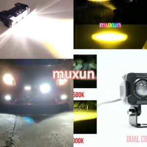 【FREE SAKLAR】12V / 24V Lampu Sorot Tembak Mobil Lampu LED Tembak Sorot D3 SQL Lampu Tembak Sorot LED Laser 3 Mata 4 Mata 80 Watt 2 Warna Putih Kuning