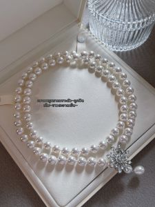 YISHU | Luxurious Long Layered Snowflake Pearl Necklace