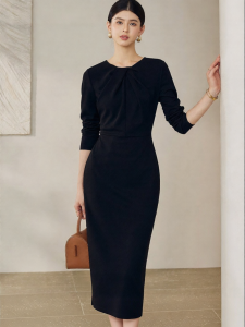 Roey s house | Elegant Design Fitted Knit Dress Black