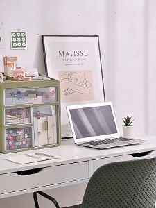 COD Desktop Storage Box Stationery Desk Storage Rack Dormitory Sundries Small Cabinet Drawer-type