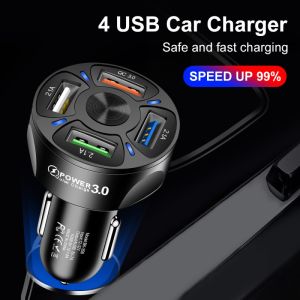 REVO USB Car Charger Fast Charging 66W 4 Ports PD+QC3.0 Adapter Cigarette Lighter Socket Splitter for iPhone Xiaomi