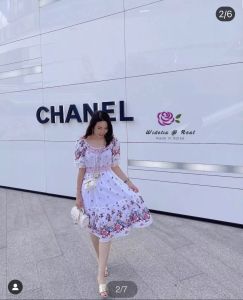 Short Puff Sleeve Square Neck Cotton Embroidery Dress - P010-102 PIMNADACLOSET