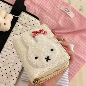 Miffy | Miffy Hoạt Hình Ngắn Ví Đựng Tiền Xu Thời Trang Di Động Da PU Đa Năng Ví Đựng Thẻ Chống Khử Từ Quà Tặng Sinh Nhật Cho 14 + Năm