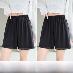 MiiOW | กางเกงขาสั้นผ้าไหมน้ำแข็งบางสำหรับผู้หญิง กางเกงขาสั้นฤดูร้อน 2025 ของ MiiOW Cat ไร้ตะเข็บ ไม่ซับซ้อน ระบายอากาศได้ดี เหมาะสำหรับสวมใส่อยู่บ้าน