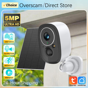 Overscam | Tuya Smartlife 5MP Solar Wifi Outdoor Camera Wireless Low Power Battery Security Cameras PIR Human Detect Surveillance IP Camera