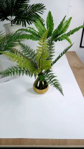 Daun Pakis Boston Gelombang Palem Duri Artificial Cabang 9 Tanaman Daun Hias Palsu Plastik Tancap untuk Pajangan Hiasan Rumah Hotel Cafe Dekorasi Pernikahan Import Murah Kualitas Premium Artifisial