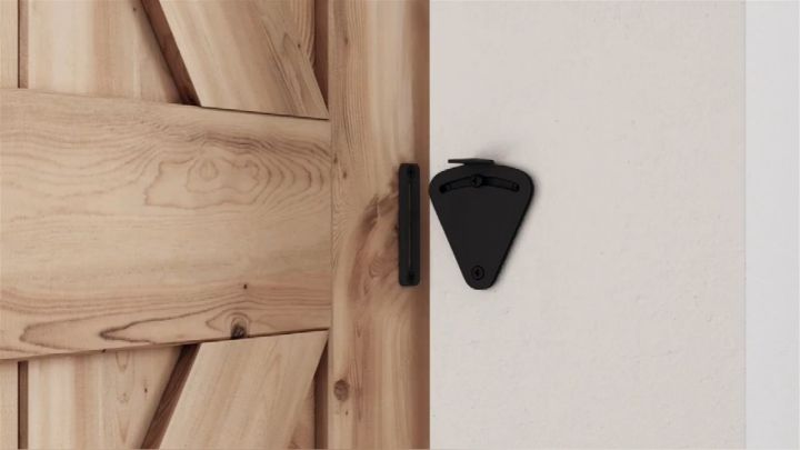 Barn Door Latch Lock Black Privacy Latch Lock for Sliding Door Work for Pocket Doors Garage and Shed Wood Glass Gates p008c