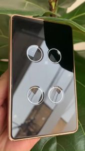 [Zigbee 3.0]Công Tắc Nút Lõm Thông Minh Zigbee Tuya 1234 Nút Lõm Viền Vàng Điều Khiển Từ Xa Dùng App Tuya Smart Hoặc Smartlife Hình Chữ Nhật