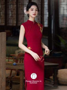 Elegant Red Cheongsam Dress