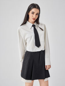 BODYDREAM | New High-Grade Design White Shirt Short Style Long Sleeve