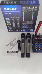 Yamaha G4 LED Signal Light Mixer Power Mixer 4Channels USB Bluetooth with 2 Wireless Mic