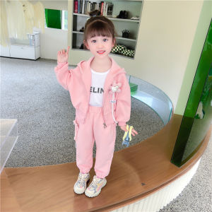 ชุดกีฬาเด็กผู้หญิง ชุดฤดูใบไม้ผลิและฤดูใบไม้ร่วง ชุดแฟชั่นสำหรับเด็ก ชุดฤดูใบไม้ร่วงสำหรับเด็กผู้หญิง เสื้อผ้าเด็กผู้หญิงที่ทันสมัยและหรูหรา