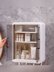 [Free Delivery]Bathroom Cabinets Wall Mounted Storage Rack Organizer Dustproof Waterproof Kitchen Storage Box