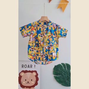 AWESOMEKIDS Kemeja Motif Kemko Hem Anak Laki Laki Kerah Koko Gillian Shirt  Kemeja Natal Christmas