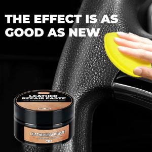 Repair Paste for Car Steering Wheels - Restores Black Gloss Removes Peeling & Cracking Plastic-Like Finish Easy Application