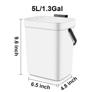 Small Plastic Trash Can Hanging Small Trash Can with Lid Under Sink for KitchenFood Waste Bin Mountable Garbage Can Bathroom