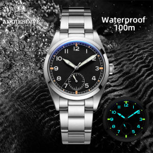 ADDIESDIVE 36mm Mens Luxury Watch 100m Water Resistance K1 Domed Crystal BGW9 + C3 Super-LumiNova VH60 Movement Stainless Steel
