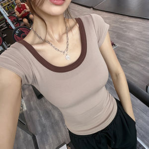 Fitness Girl Soft Glutinous Elastic Yoga Clothes Summer New Sports Short Sleeve Pilates T-Shirt Running Tops Tight