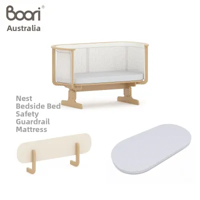 Boori | Newborn Convertible Side-Sleeping Solid Wood Baby Bed Adjustable