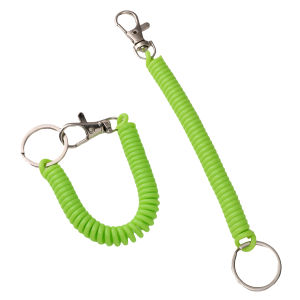 1pc Colourful Spiral Elastic Spring Rope Keychain Key Ring Lobster Clasp For Outdoor Anti-lost Spring Key Cord Clasp Hook