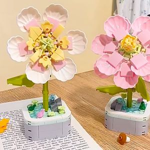 Mainan Buket Bunga Immortal Mainan Brick Balok DIY Buket Block Flower Immortal Tampilan Untuk Dekorasi Block Susun Bunga Buket Mainan Hadia