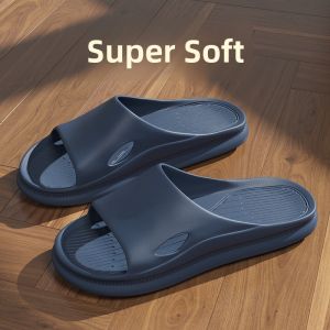 Anti-Odor Mens Slippers Summer Outdoor Indoor Home Bathroom Anti-Slip Thick Bottom Casual Flat Footwear EVA Material