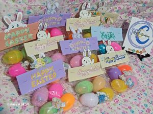 4pcs Surpise Easter Egg with Bunny Sticker