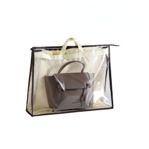 XPERO Transparent Handbag,Waterproof and Dustproof Proof Clear Purse Handbag with Zipper Protector Top Quality Organizer Hanging Moisture Proof Bag Protection Dust Cover Storage Bag