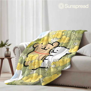 Beast Kingdom | Flower Puppy Soft Warm Flannel Blanket Lightweight Cozy Christmas Halloween Home Decor Room