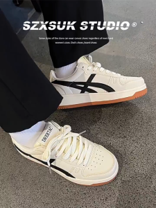 Womens Retro Casual Sneakers White Black Platform Skate Shoes Breathable Trainers