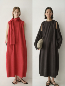 INSIS FEMME | Color Woven Cotton Double-sided Flannel Micro-cocoon Multi-wear Dress