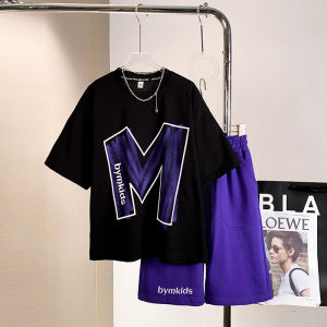 BeiYiMeng Kids Clothes Boy Clothing Sets Casual Characters M For 5 Years And Above Children Outfit 2 Pcs Round Neck T-shirt With Short Pants Summer Sport Suits