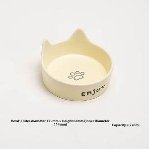 Petdebby | Anti Spill Dual Compartment Ceramic Cat Food Bowl