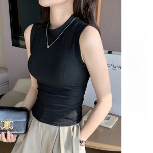 Miiow | Cat Lady Round Neck Strap Vest Women Spring Summer Outdoor Wear Inner Match French Base Sleeveless Wide Shoulder Strap Workwear Top
