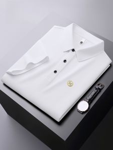 ROMON | Áo thun polo tay ngắn bằng lụa băng mùa hè mỏng cho nam thương hiệu Romon thời trang công sở thường ngày có cổ bẻ