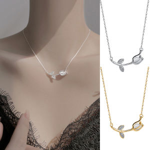 【small chrysanthemum】Korean Ins Rose Tulip Necklace Simple Clavicle Chain Women for 2022 Fashion Jewelry Gifts