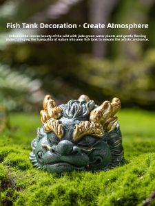 SHUANGYU | Decorative Rock Landscape with Dragon God and Auspicious Fish Tank