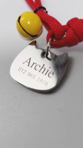 CAT TAG customise name phone number collar kucing nama tali leher id adjustable pet rantai rabbit