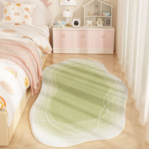 Cream Style Orange Floral Shaped Velvet-Like Waterproof Stain-Resistant Carpet