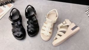 Sandal Tali Wanita Import Modis Fashion Hitam Polos Bisa COD GRATIS ONGKIR Mt-042