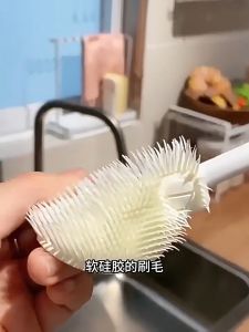 BOSSLU Sikat Botol Silikon Gagang Panjang / Sikat Silikon Pembersih Gelas Cangkir