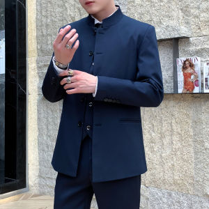 Zhangzhou Mens Slim Fit Stand Collar Administrative Jacket Spring Autumn New Chinese Style National Fashion West Suit Coat