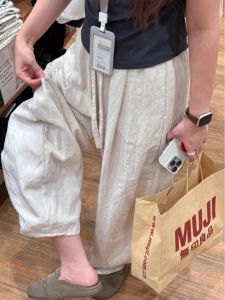 Quần Ống Rộng Vải Lanh Lụa Rộng Rãi Cho Nữ Mùa Hè Mỏng 2025 Quần Lót Phồng Rộng Rãi Thoải Mái Cỡ Lớn